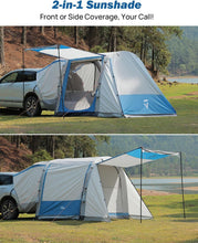 Load image into Gallery viewer, Inflatable SUV Tent with Pump 2.0, 30% More Space, Easy Set-up Car Tent for 6 Person Family Camping, Dual-Use for SUV or Ground Camping with 2 Awnings, Double Door, Fit for SUV Car Van