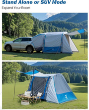 Load image into Gallery viewer, Inflatable SUV Tent with Pump 2.0, 30% More Space, Easy Set-up Car Tent for 6 Person Family Camping, Dual-Use for SUV or Ground Camping with 2 Awnings, Double Door, Fit for SUV Car Van