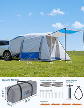 Load image into Gallery viewer, Inflatable SUV Tent with Pump 2.0, 30% More Space, Easy Set-up Car Tent for 6 Person Family Camping, Dual-Use for SUV or Ground Camping with 2 Awnings, Double Door, Fit for SUV Car Van