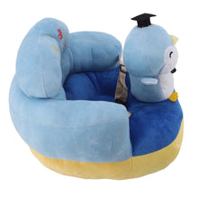 Load image into Gallery viewer, Cartoon Baby Support Seat Plush Adjustable Stable Children Learn Sitting Seat for Home Blue Penguin