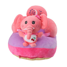 Load image into Gallery viewer, Cartoon Baby Support Seat Plush Adjustable Stable Children Learn Sitting Seat for Home Calf Elephant