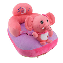 Load image into Gallery viewer, Cartoon Baby Support Seat Plush Adjustable Stable Children Learn Sitting Seat for Home Calf Elephant