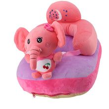 Load image into Gallery viewer, Cartoon Baby Support Seat Plush Adjustable Stable Children Learn Sitting Seat for Home Calf Elephant