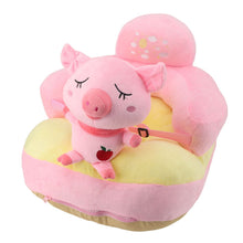 Load image into Gallery viewer, Baby Sitting Sofa Chair Comfortable Anti Rollover Portable Plush Infants Toddler Learning to Sit Chair with Light for Home Pink Pig
