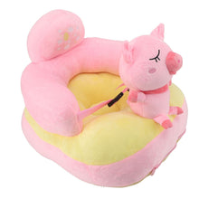 Load image into Gallery viewer, Baby Sitting Sofa Chair Comfortable Anti Rollover Portable Plush Infants Toddler Learning to Sit Chair with Light for Home Pink Pig