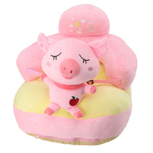 Load image into Gallery viewer, Baby Sitting Sofa Chair Comfortable Anti Rollover Portable Plush Infants Toddler Learning to Sit Chair with Light for Home Pink Pig