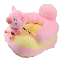 Load image into Gallery viewer, Baby Sitting Sofa Chair Comfortable Anti Rollover Portable Plush Infants Toddler Learning to Sit Chair with Light for Home Pink Pig