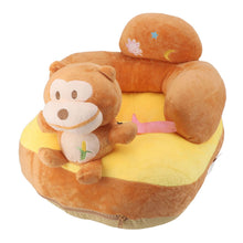 Load image into Gallery viewer, Baby Sitting Sofa Chair Comfortable Anti Rollover Portable Plush Infants Toddler Learning to Sit Chair with Light for Home Monkey