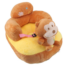 Load image into Gallery viewer, Baby Sitting Sofa Chair Comfortable Anti Rollover Portable Plush Infants Toddler Learning to Sit Chair with Light for Home Monkey