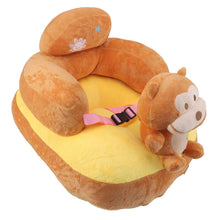 Load image into Gallery viewer, Baby Sitting Sofa Chair Comfortable Anti Rollover Portable Plush Infants Toddler Learning to Sit Chair with Light for Home Monkey