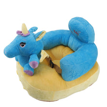 Load image into Gallery viewer, Learning Sitting Chair Prevents Falls Adjustable Angle Portable Safe Super Soft Plush Baby Support Seat Blue Horse