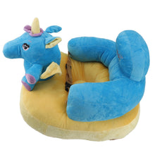 Load image into Gallery viewer, Learning Sitting Chair Prevents Falls Adjustable Angle Portable Safe Super Soft Plush Baby Support Seat Blue Horse