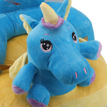 Load image into Gallery viewer, Learning Sitting Chair Prevents Falls Adjustable Angle Portable Safe Super Soft Plush Baby Support Seat Blue Horse