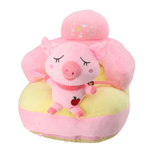 Load image into Gallery viewer, Baby Sofa Chair Floor Support Seat Plush Cute Cartoon Animal Angle Adjustable Baby Learning to Sit Chair with USB Cable for Toddlers Boys Girls Pig