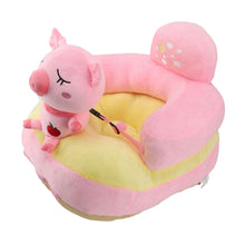 Load image into Gallery viewer, Baby Sofa Chair Floor Support Seat Plush Cute Cartoon Animal Angle Adjustable Baby Learning to Sit Chair with USB Cable for Toddlers Boys Girls Pig