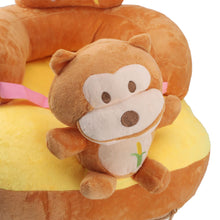 Load image into Gallery viewer, Baby Sofa Chair Floor Support Seat Plush Cute Cartoon Animal Angle Adjustable Baby Learning to Sit Chair with USB Cable for Toddlers Boys Girls Monkey