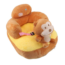 Load image into Gallery viewer, Baby Sofa Chair Floor Support Seat Plush Cute Cartoon Animal Angle Adjustable Baby Learning to Sit Chair with USB Cable for Toddlers Boys Girls Monkey