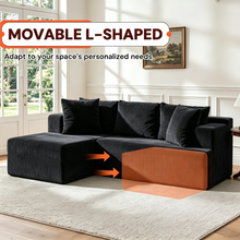 Load image into Gallery viewer, Couch Modular Sectional 3 Seater Sofa L-Shaped Black,81" Boneless Sofa Bed, Deep Seat and Side Pockets,Breathable Cheneille, High Density Pure Sponge,No Assembly Needed