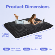Load image into Gallery viewer, Convertible Bean Bag Sofa Chair with Memory Foam Filling, Adjustable Multi-Position Lounger for Reading, Sleeping, Gaming, and Home Office in Small Apartments and Living Rooms (Beige)