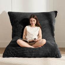 Load image into Gallery viewer, Convertible Bean Bag Sofa Chair with Memory Foam Filling, Adjustable Multi-Position Lounger for Reading, Sleeping, Gaming, and Home Office in Small Apartments and Living Rooms (Black)