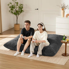 Load image into Gallery viewer, Convertible Bean Bag Sofa Chair with Memory Foam Filling, Adjustable Multi-Position Lounger for Reading, Sleeping, Gaming, and Home Office in Small Apartments and Living Rooms (Black)