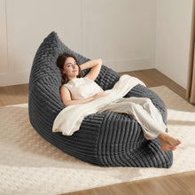 Load image into Gallery viewer, Convertible Bean Bag Sofa Chair with Memory Foam Filling, Adjustable Multi-Position Lounger for Reading, Sleeping, Gaming, and Home Office in Small Apartments and Living Rooms (DarkGrey)