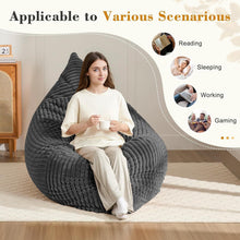 Load image into Gallery viewer, Convertible Bean Bag Sofa Chair with Memory Foam Filling, Adjustable Multi-Position Lounger for Reading, Sleeping, Gaming, and Home Office in Small Apartments and Living Rooms (DarkGrey)