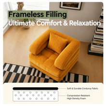 Load image into Gallery viewer, Foldable Multi-Functional Lounger Sofa with Corduroy Cover and High-Density Foam for Living Room Relaxation, Napping, and Lounging (Beige)