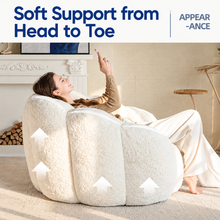 Load image into Gallery viewer, Cozy Bean Bag Sofa with Soft Corduroy Cover and High-Density Foam Filling for Living Room Bedroom Balcony Relaxation (White)