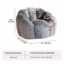 Load image into Gallery viewer, Cozy Bean Bag Sofa with Soft Corduroy Cover and High-Density Foam Filling for Living Room Bedroom Balcony Relaxation (White)