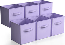 Load image into Gallery viewer, Sorbus Storage Cubes - 11 Inch Foldable Fabric Baskets for Organizing Pantry, Closet, Shelf, Toy Box, Cubby - 6 (Pastel Purple)