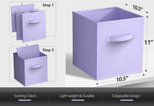Load image into Gallery viewer, Sorbus Storage Cubes - 11 Inch Foldable Fabric Baskets for Organizing Pantry, Closet, Shelf, Toy Box, Cubby - 6 (Pastel Purple)
