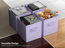 Load image into Gallery viewer, Sorbus Storage Cubes - 11 Inch Foldable Fabric Baskets for Organizing Pantry, Closet, Shelf, Toy Box, Cubby - 6 (Pastel Purple)