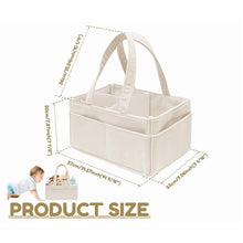 Load image into Gallery viewer, Portable Corduroy Nursery Diaper Storage Basket With Handle Adjustable Dividers Large Capacity For Nursery Bathroom Living Room Car Baby Supplies Storage Organization