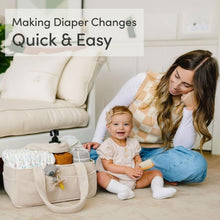Load image into Gallery viewer, Portable Corduroy Nursery Diaper Storage Basket With Handle Adjustable Dividers Large Capacity For Nursery Bathroom Living Room Car Baby Supplies Storage Organization