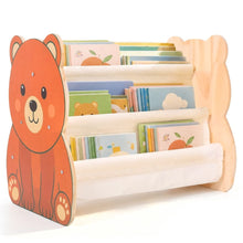 Load image into Gallery viewer, Double Sided Kids Bookshelf, Kid Friendly Low Height Structure, for Baby Nursery Room, Playroom Classroom or Bedroom Storage Organizer