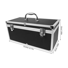 Load image into Gallery viewer, Black Aluminum Alloy Hard Shell Tool Case with Carry Handle for Electronic Technicians and Professionals