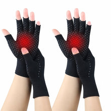 Load image into Gallery viewer, 2 Pairs Compression Gloves with a Fingerless Design That Are Breathable And Non-Slip, Intended to Alleviate Discomfort,19.4*7-7.3cm,Black