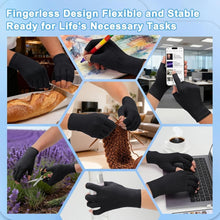 Load image into Gallery viewer, 2 Pairs Compression Gloves with a Fingerless Design That Are Breathable And Non-Slip, Intended to Alleviate Discomfort,19.4*7-7.3cm,Black