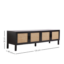 Load image into Gallery viewer, Casa Decor Tulum Rattan Entertainment Unit TV Stand Cabinet Storage Black