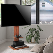 Load image into Gallery viewer, Heavy Duty TV Floor Stand Adjustable Mount 65 Black Brown
