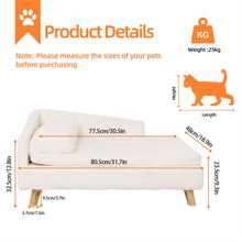 Load image into Gallery viewer, Luxury Pet Sofa Bed 80cm Rectangular Soft Anti-skid Couch