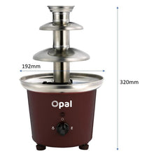 Load image into Gallery viewer, 3-Tier Electric Chocolate Fondue Fountain Stainless Steel 0.9L
