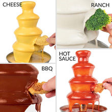 Load image into Gallery viewer, 3-Tier Electric Chocolate Fondue Fountain Stainless Steel 0.9L