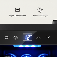Load image into Gallery viewer, 18 Bottle Thermoelectric Wine Fridge, 130W, UV Protected Glass Door, Soft LED Illumination