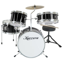 Load image into Gallery viewer, Karrera Children's 4pc Drum Kit - Black