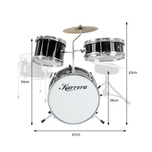 Load image into Gallery viewer, Karrera Children's 4pc Drum Kit - Black