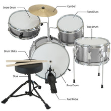 Load image into Gallery viewer, Karrera Childrens 4pc Drum Kit - Silver