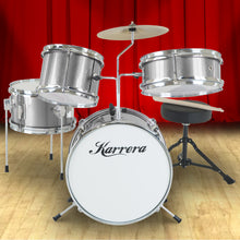 Load image into Gallery viewer, Karrera Childrens 4pc Drum Kit - Silver