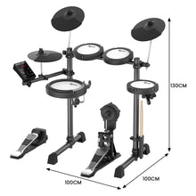 Load image into Gallery viewer, Karrera 18S Electronic Drum Kit Mesh Pads 8in Snare Bluetooth Sounds USB/MIDI Output Kick Pedals Drum Coach & Metronome